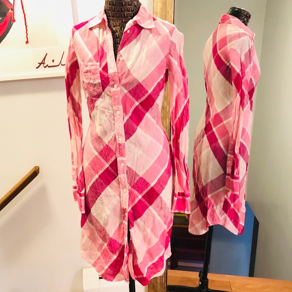 Linen 100% Duster/Dress - Moda Intl -Pink